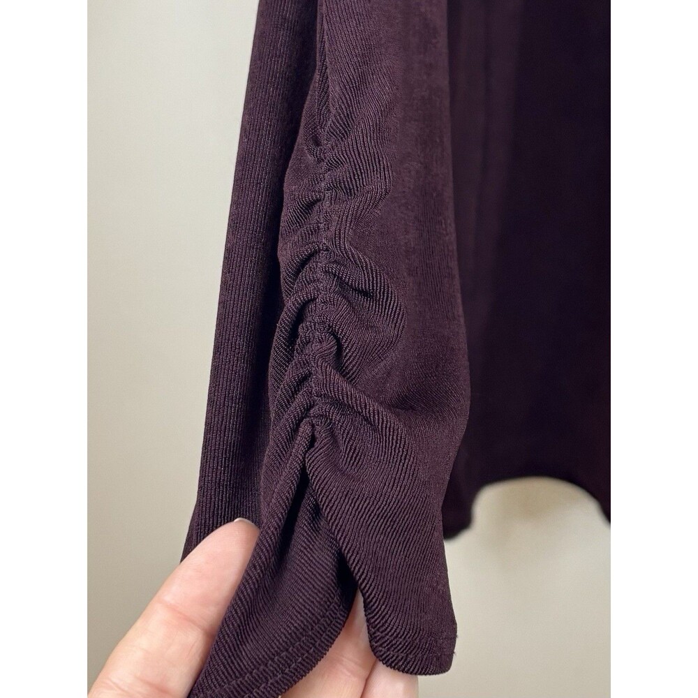 CHICO'S Travelers Dark Mulberry One Button Jacket 2 Large 12/14 Cardigan - Picture 8 of 12